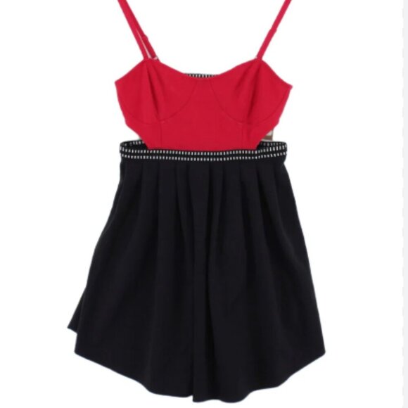 Urban Outfitters - Silence & Noise RED-NAVY Cut Out & Asymmetrical Dress l S🖤 - Picture 10 of 10